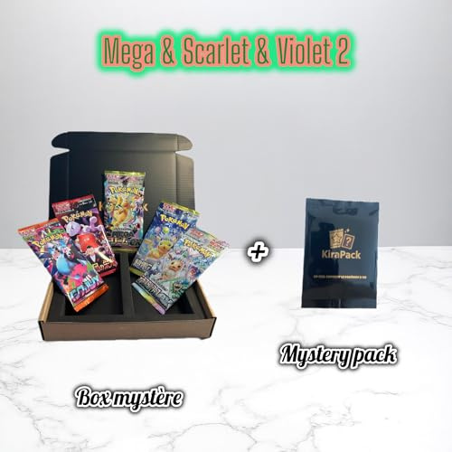 Pokémon Coffret mystère Kirapack édition 2 – Mega et Scarlet & Violet” – 5 Boosters Japonais Officiels – Cartes à Collectionner– Édition Limitée à 195 Box