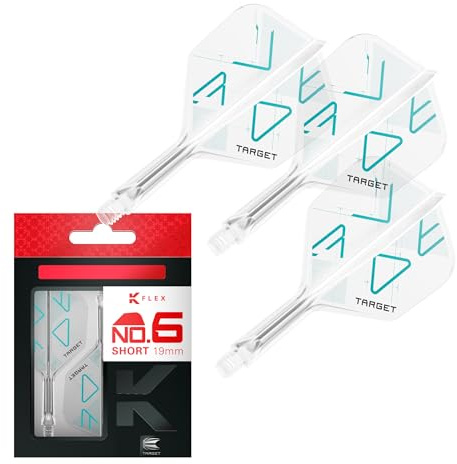 Target Darts K-Flex Rove Dart-Flights und Schäfte, No. 6 (Short, 19 mm) | 3er-Set K-Flex mit integriertem Flight und Schaft, All-in-one-Schaft | Profi-Dartzubehör