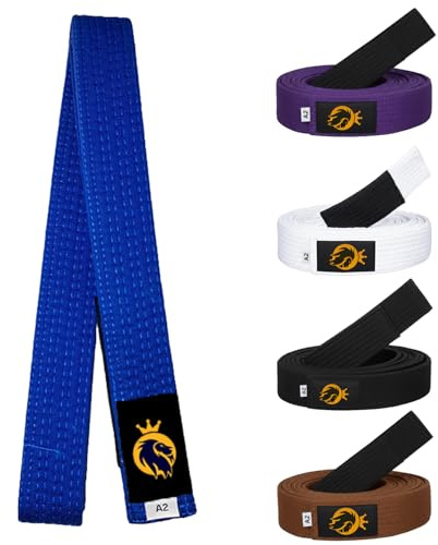 Strength Pro BJJ Belt for Men & Women - IBJJF Approved Brazilian Jiu Jitsu Belt with Ranking Stripes, Durable JiuJitsu Belt (Blue, A2)