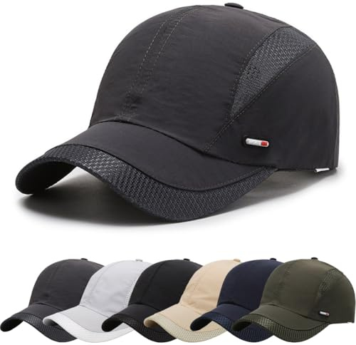 DURINM Cappello da Baseball Asciugatura Rapida Donna con Visiera Traspirante Cappellino Uomo con Visiera Casuali Leggero Berretto Baseball Uomo Regolabile Cappello per Running Viaggi Vacanze
