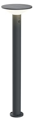 Solar Wegeleuchte mit Bewegungsmelder, Gartenbeleuchtung Aussenlampe mit Integrierter 2000mAh-Batterie, 300lm, IP44, 3000K Warmweiße, Solarleuchte für Außenbereiche/Terrassen/Balkone, Antrazit