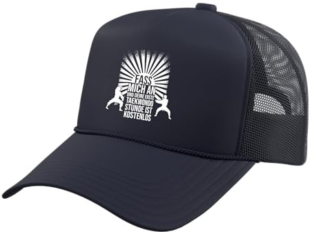Funny Taekwondo Saying Outfit Suit Gift Men Women Trucker Hat with Adjustable Mesh Back, Navy Blue