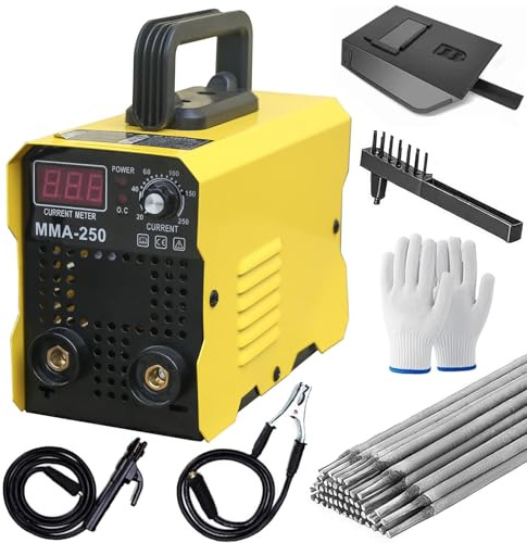 Soldador de varilla de 250 amperios con 50 varillas, mini máquina de soldadura portátil mejorada, máquina soldadora inversora IGBT con, para reparación automática de soldador de arco casero