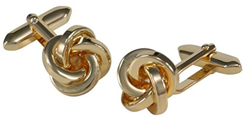LINDENMANN Manschettenknöpfe, goldfarben, Knoten, Geschenketui, 1536-1