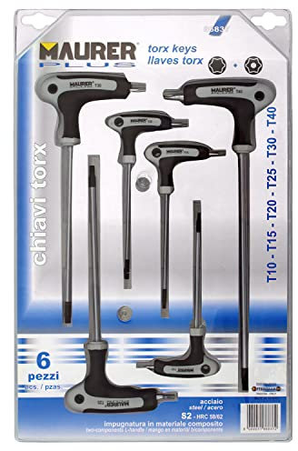 WOLFPACK LINEA PROFESIONAL - Juego Llaves Torx T Cromo-vanadio 6 Piezas Inviolable