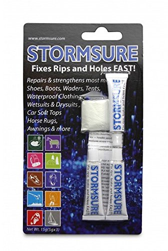 Stormsure Flexible Repair Adhesive - der Alleskönner für flexible Materialien - 3 x 5g Blistercard