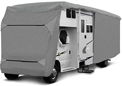 TRAVORA - Wohnmobil Schutzhülle - wetterfeste Wohnmobilabdeckungen - hochwertige Wohnmobil Abdeckplane - 730 x 235 x 275 cm große Schutzhülle - sicherer Schutz gegen Staub und Nässe