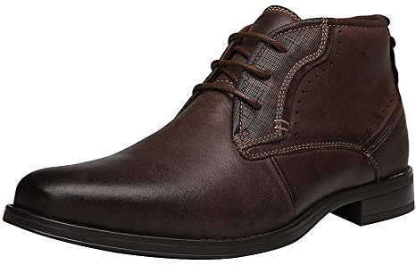 rismart Hombre Tobillo Alto Redondo Dedo del pie Popular Cuero Chukka Botas