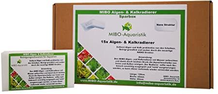 MIBO-Aquaristik Aquarium Algen und Kalkradierer 15 Stück Scheibenreiniger Spar Set