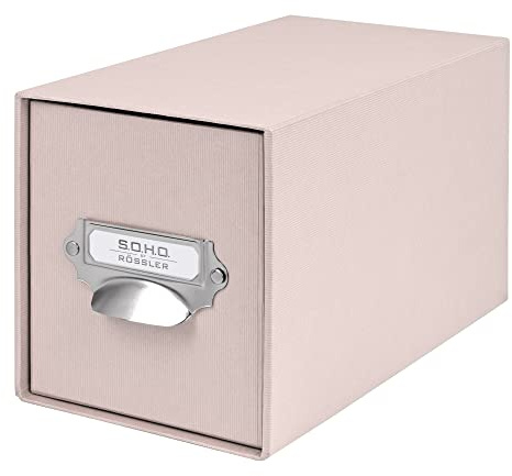 Rössler S.O.H.O. CD Storage Box with Metal Index Holder - Powder