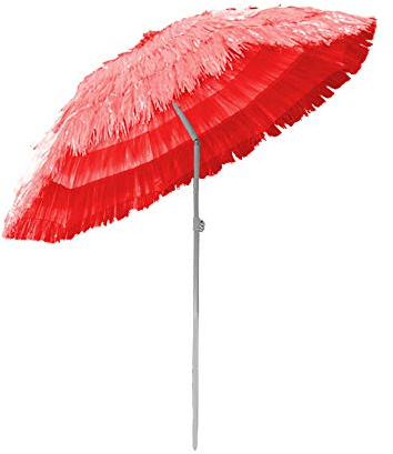 Greenbay Ø160cm Rot Sonnenschirm Hawaii Neigefunktion Höhenverstellbar Gartenschirm Marktschirm Strandschirm