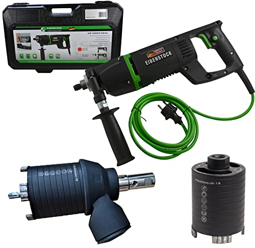 Eibenstock Diamant-Trocken-Kernbohrmaschine EHD 1500 inklusive Staubabsaugung mit Vierschneiderbohrer & Diamant Dosensenker