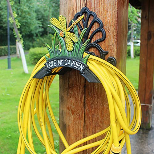 MYYINGBIN Wandhalterung Dekorativer Gartenschlauch Butler, Vintage Gusseisen Schlauchhalter, Wasserrohr Aufbewahrungsorganisator Für Innenhof Zaun, B