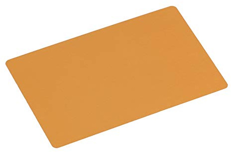 BOROCO Lot de 50 cartes de visite vierges, cartes de visite gravées au laser 0,4 mm en aluminium lisse cartes de visite d'affaires coin rond(Orange)
