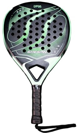 SideSpin SS LYPSIS 3K Full Carbon Padel Schläger Leistung + Kontrolle + Effekt, Unisex Erwachsene, Schwarz Grün, Universal