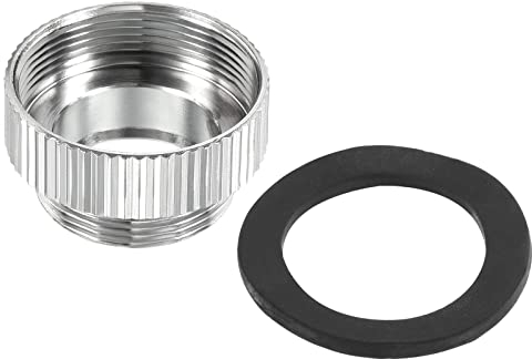 PATIKIL M22*1.0 Macho a M28*1.0 Hembra Rosca Grifo Adaptador, 2 Paquetes Cromado Aireador Conector Montaje para Jardín Manguera Agua Filtro, Plateado