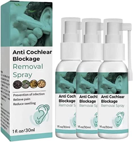 DUBUSH Anti-Cochlea-Verstopfungsspray, Ohrenschmalz-Entfernungsspray, Ohrenschmalz-Reiniger, natürliches Ohrenspray gegen Cochlea-Verstopfung, zur Linderung verstopfter Ohren und Schwimmohren