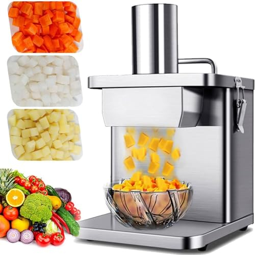 Máquina para Cortar en Cubitos de Verduras Máquina Comercial para Cortar en Cubitos de Verduras, Cortadora Eléctrica de Verduras, Zanahorias, Pepinos