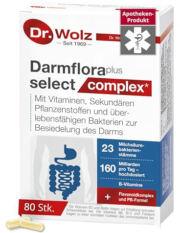 Dr. Wolz Darmflora plus select complex* – 22 Stämme, 160 Mrd., 80 Kapseln