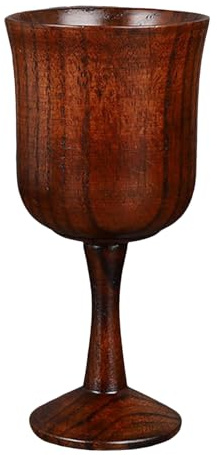 Reuvv Calice da vino in legno, tazza di legno, elegante calice multiuso con venature del legno, facile da usare in cucina per la casa