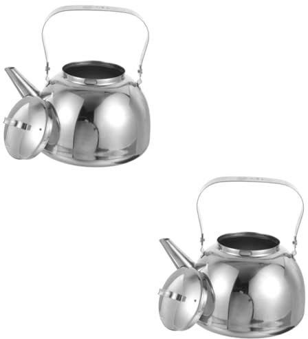 Stück Edelstahl-Wasserkocher mit flachem Boden, Herdplatte, Espressomaschine, Teekessel, Pfeifenkessel, Küche, kochende Teekanne, Herdplatte, Wasserkanne, Teekessel, Herdkessel, Teekanne, Metall