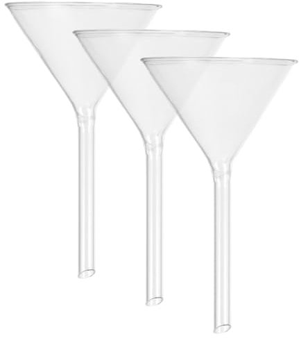 Gatuida 3pezzi Imbuto Di Per Laboratorio Imbuto Filtrante Con Bocca Larga Di Resistente Deformazioni e Shock Termico Per Versare Liquidi Bottiglie Piccole