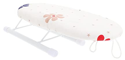 GLETSF ASSE da Stiro Pieghevole da Tavolo Mini Ferro da Stiro Portatile Piccolo e Compatto da appoggio per stanze Artigianali, salvaspazio (Beige)