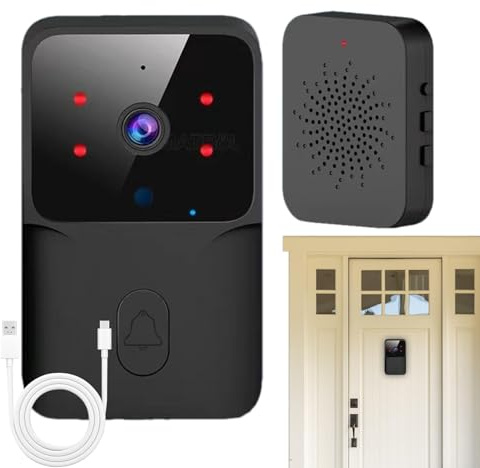 Timbre de vídeo inalámbrico, timbre de vídeo - Cámara de seguridad para timbre - Videoportero de larga duración para casa, apartamento, villa y oficina