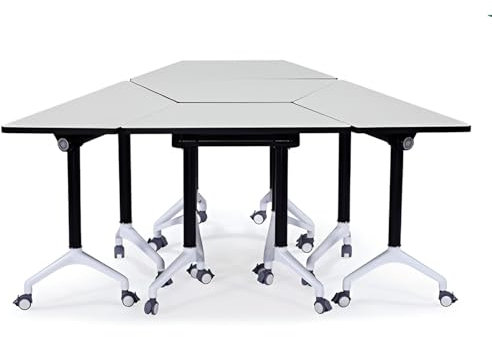 Taifuan Klappbarer Besprechungstisch, Konferenzraumtisch, Moderner Mobiler Schulungstisch Mit Rollen, Weiße Faltbare Seminar-Besprechungstische Für Büro Besprechungs Konferenzraum(Color:4PCS)