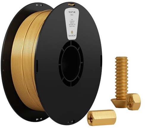 kexcelled ABS Filament 1,75 mm, 3D Drucker Filament, Hochhitzebeständiges und Langlebiges, Maßgenauigkeit +/- 0,03 mm, 1 kg Spule (2,2 lbs), Gold