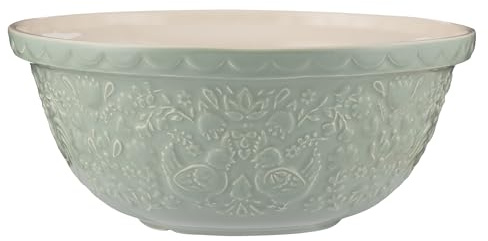 Mason Cash Home to Roost Mixing Bowl | 29cm Earthenware Bowl with Embossed Hen & Cockerel Design | 4L Capacity | Classic Bakeware for Dough, Pastry & Cake Mixing | Dishwasher & Freezer Safe