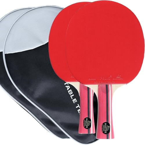 Palio Master 3.0 Bordtennisrack och fodral | ITTF-godkänd mellanliggande ping pong racket | Allround Speed, Spin och Control (Set med 2 racketar)
