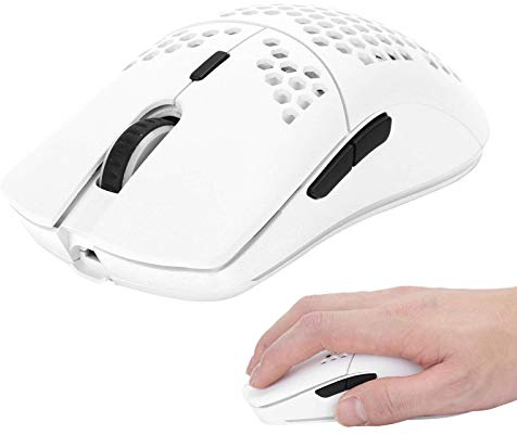 Ejoyous Wireless Gaming Mouse, HXSJT66 2.4GHz Computer Games Mouse with 6 RGB Backlight Modes 4 Adjustable DPI Levels Light for PC Laptop (White)
