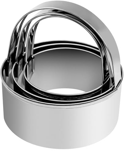 Stainless Steel Round Cookie Cutters with Handle, Set of 3 (Size: 2.25, 2.75, 3)