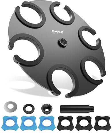 Borenbuir Multi-Mikrofonständer für Mikrofonstativ Runder Organizer zur Aufbewahrung von Mikrofonen mit und ohne Kabel Gummipolster montiert auf 5/8 oder 3/8 Gewinde