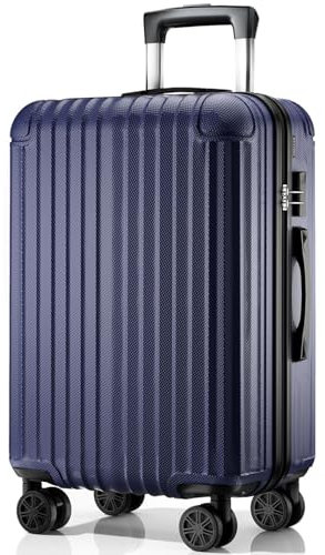ABISTAB Hartschalen Reisekoffer groß 76x51x30cm, Handgepäck Koffer, Koffer & Trolleys mit 4 Rollen, Zahlenschloss, leicht Rollkoffer, Dunkelblau