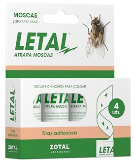 Zotal LETAL® ATRAPA Moscas - Caja con 4 Unidades (Pack de 1 Caja - 4 Unidades en Total)