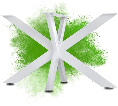 DELUKE® Tischgestell Metall Thorn - Stahlgestell beschichtet, 71x120x68cm HxBxT| Tischbeine Outdoor Tischfüße Gestell für Esstisch Küchentisch Tischuntergestell Weiß