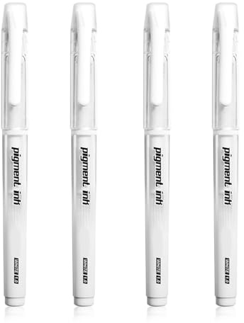 Dongnesi 4Pcs Jelly Roll White Gel Pen, 1mm White Highlighter Pens for Art, Whitee Gel Pens, Whitee Fine Liner Art Pen Ballpoint Highlighter for Drawing Sketching Writing Coloring Books