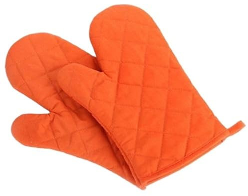 Maniques Cuisine Lot de 2 Gants de Cuisine Professionnels en Coton résistant à la Chaleur et résistant à la Chaleur(Orange)