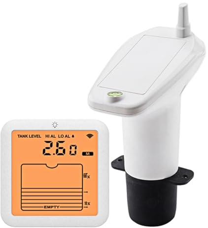 Monitoraggio del serbatoio 'acqua - Ga indice di livello 'acqua | Sensore ad ultrasuoni wireless con display LCD | Indicatore del livello in reale per carri armati, cisterne e