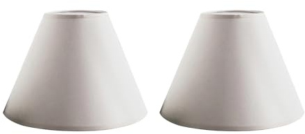 2PK Voltico Adjustable 9 Inch Fabric Coolie Lampshade for Table and Floor Lamps Modern Light Shade (White)