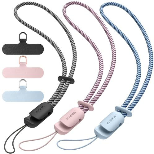 SURPHY 3 Pack Phone Wrist Strap with Phone Tether Tab Adjustable Lanyard | Anti Theft Phone Strap Soft Comfortable Hand Strap Essentials for Travel, Cruise, Phone Accessories