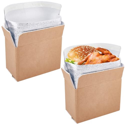 DICOSMETIC 2Pcs Thermal Insulation Cold Pack Shipping Boxes Insulated Shipping Box with Aluminum Foil Liner Insulated Cooler Mailing Boxes for Moving Hot Chilled Food, 21x11x20cm