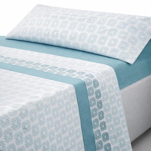 Genérico Juego de Sábanas de Invierno Pirineo Polar, Sábanas Térmicas, Perchado Doble Cara, Tacto Terciopelo, No Hace Bolitas, 100% Poliéster, Durabilidad, Fácil Lavado (Diamantes, Cama 90 cm)