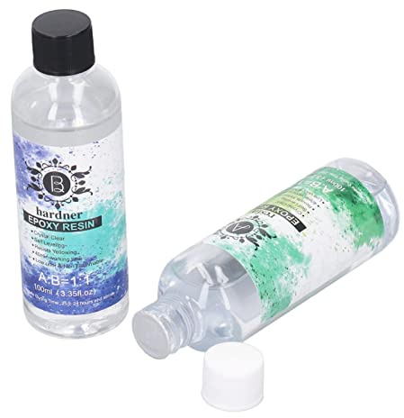 Jeanoko Kit Transparente de Resina Epoxi, Autoantiespumante para Pegamento, Artesanía en Madera, Superficie de Espejo de Alto Brillo, 100 Ml, Respetuoso con el Medio Ambiente, Transparente