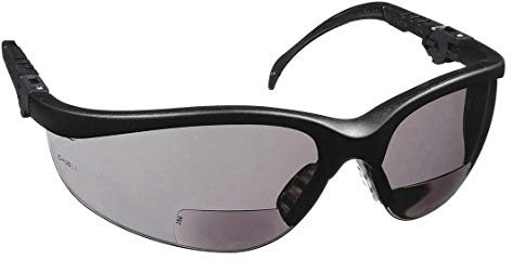 Klondike lupa® Gafas de seguridad con marco negro y gris 2 dioptrías lente