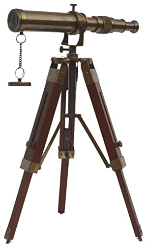 Medieval Replicas Antike Nachbildung Marine Messing Stativ Teleskop 25,4 cm mit verstellbarem Stativständer