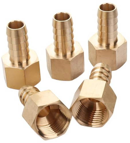 LTWFITTING 1/2 Hembra BSPP x 1/2(12mm) Latón de hembra de adaptador/conector de manguera de lengüeta de combustible, gas, agua (5 piezas)