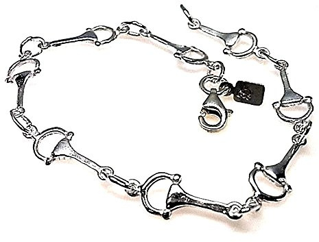 Pulsera plata ley 925m lisa 18.5cm. estribos pequeños cierre mosquetón mujer
